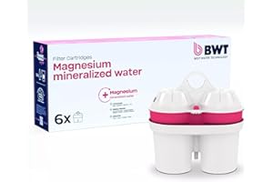 BWT filtro agua con MAGNESIO – Pack 6 | Compatible con jarra filtradora de agua | Filtro jarra BWT | Purificador doméstico | Reduce cal, cloro y metales | Hasta dureza de 14,9 °dH