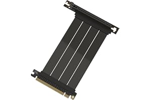 LINKUP - AVA5 PCIE 5.0 Riser Cable | RTX5090 RX9070 GPU Ready | x16 128GB/s Speed | Compatible with PCIe 4.0 & WRX80/WRX90E | Right Angle, Black 15cm