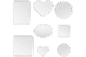 FULUSHOU Resin Silicone Mold 8 PCS, Transparent Food Grade Silicone Coaster Molds for DIY Coasters, Pendant Art Crafts, Home Decorations