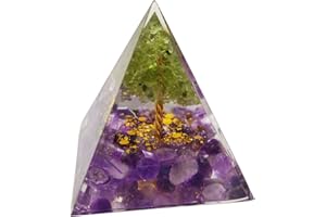 DMQ Crystal Pyramid Ogan Chakra Crushed Stone,Moonstone Crystal Energy Tower Nature Reiki Stone Jewelry, Health Protection Positive Energy Generator to Attract Wealth and Wisdom (Color: G)