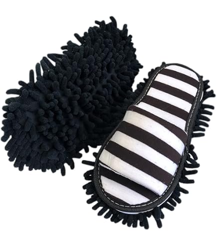 Pantoufles Lavables Nettoyantes Pour Sol - Bleu Foncé, Ramassent Poussière Et Poils, Utilisation Pieds Nus Ou Sur Chaussures