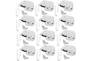 Biluer 12 Stück Möbel Schnäpper Federschnäpper Türschnapper Mini Türschloss Mini Latch mit Automatischem Federverschluss zum Öffnen von Fenstern Schuppen Tor Schranktüren (12)