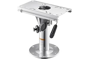 VEVOR Boat Seat Pedestal, Adjustable Height from 13.39 to 19.2 Inches, Aluminum Alloy Boat Chair Base with Slide, 5-inch Sliding Travel, Locking Design, Ideal for Fishing and Boating Enthusiasts