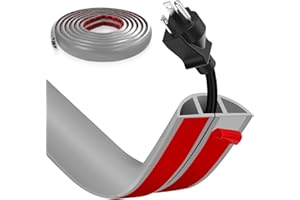 YOUSHANGRO Canaleta para Cables autoadhesiva, Protector de Cables de Goma y Madera para Suelo, Organizador de Cables para Oficinas, Escuela, Almacén, Conciertos y Más - Evita Riesgos de Tropiezos