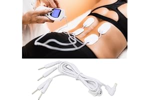 HURRISE TENS Machine for Pain Relief,2.5mm Electrode Heat Wires 3.94ft TENS Unit Replacement Lead Wires Connector Cables for Electrotherapy Instruments