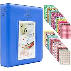 Miniálbum de fotos con 120 fundas, de Ablus, para cámara instantánea Fujifilm Instax Mini 7s 8 8+ 9 25 26 50s 70 90 y tarjeta de visita, plástico, azul cobalto, 64 pockets