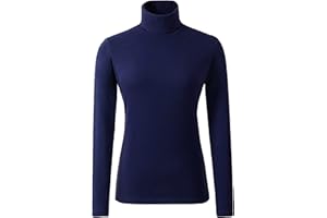 MUSTWEARIT Ladies Polo Roll Neck Tops Long Sleeve Turtle Neck Plain Jumpers for Women Top T Shirts UK Plus Size 8 to 26.