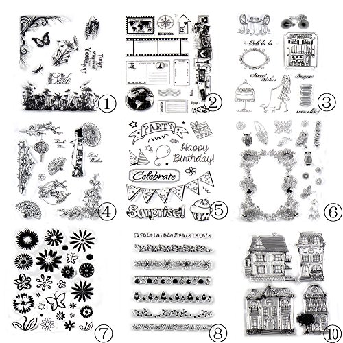calistou|k Artistic Graffiti Blume Muster Transparent Gummi Stempel Seal DIY Album Craft Scrapbooking Dekoration Artistic Graffit & 02 - 5