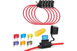 Gebildet 32V 20A Waterproof Fuse Holder - 16AWG ATC Blade In-Line With Cap, Plug Socket and 6pcs Small Blade Fuses
