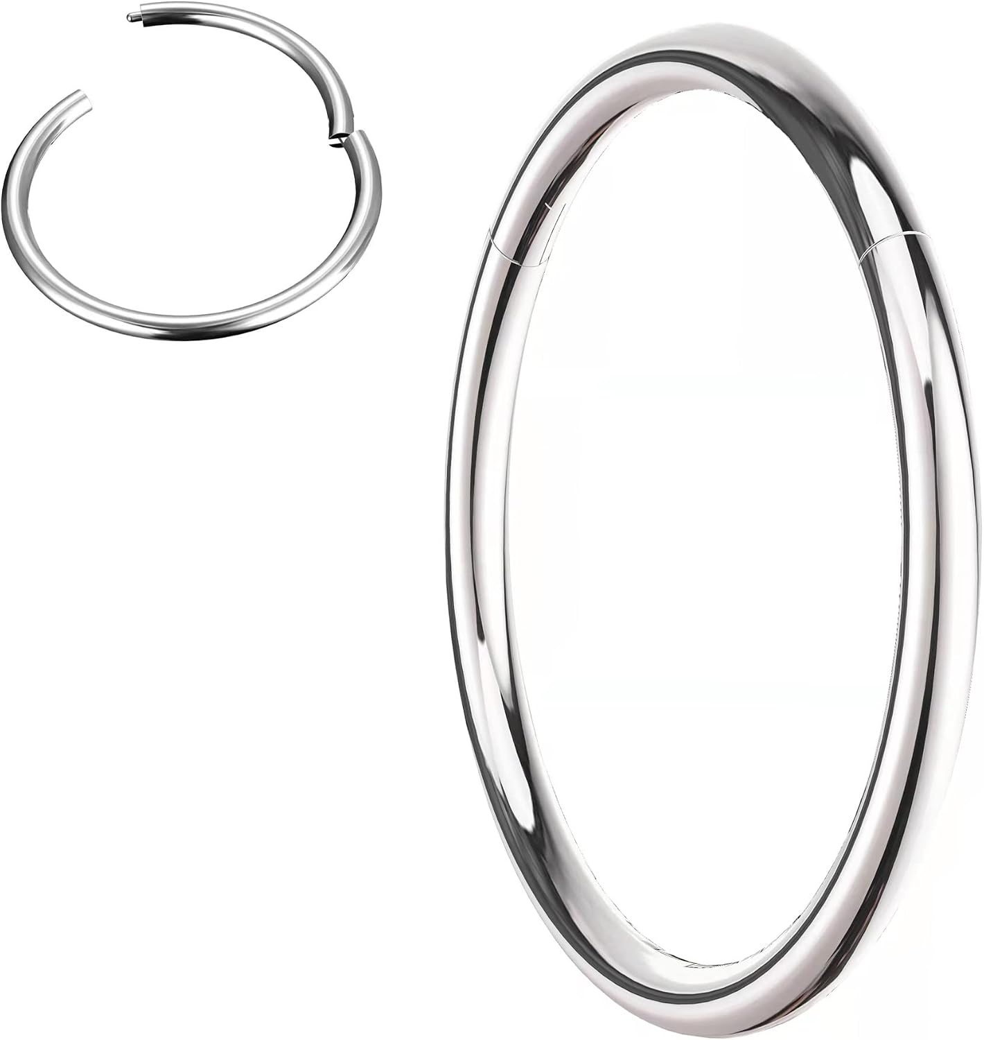 Body CAC Titanium 22G/20G/18G/16G/14G Nose Ring Hoop, Gold Plated Titanium Clicker Sleeper Earring Piercing