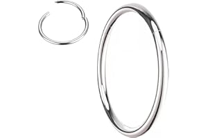 Body CAC Titanium 20G/18G/16G/14G Nose Ring Hoop, Gold Plated Titanium Clicker Sleeper Earring Piercing