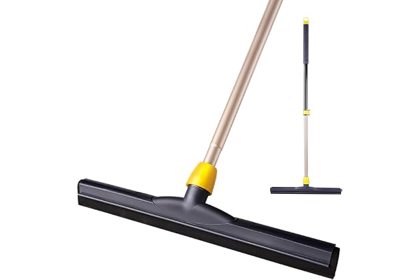 Yocada Golvskrapa skrubbare 137 cm lång justerbar teleskopstång kraftig hushållskvast perfekt för garage innergård dusch badrum husdjur hår päls golv marmor glasplattor vatten skum rengöring