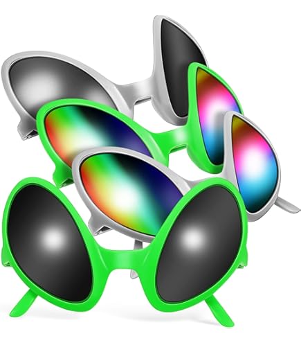 W WIDMANN MILANO Party Fashion - Alien bril met holografische glazen, buitenaards, ruimte, ruimte, accessoire, themafeest, carnaval