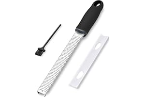 ‎MECHEER Parmesanreibe Käsereibe Zitronenreibe Edelstahl Reibe mit Rasiermesser-Scharfe Klinge, Fein Zester Reibe Knoblauchreibe Ingwerreibe Muskatreibe Raspel Küchenreibe für Käse Zitronen Spülmaschinenfest