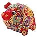 Produktbild ZAK168 2019 Neujahrs-Maskottchen Schweinchen mit rotem Blumendruck, Plüsch-Spielzeug mit chinesischem Knoten, Schreibtisch-Ornament Home Office Decor, 2#, Free Size
