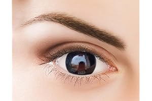 ADAGENO Kontaktlinsen - Schwarz Monatslinsen ohne Stärke – Natürliche Schwarz Kontaktlinsen farbig 2 Stück Farblinsen + Linsenbehälter (0.0 Dioptrien,DODO Schwarz)