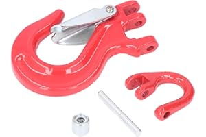 ‎YCTZE Yctze Windenhaken, Roter Universal-Kranhaken aus Stahl, Belastung 2T 80, Schwerlast-Sicherheitsverschlusshaken, Abschlepphaken, Schlupfhaken, Kettengliedhaken für Anhänger