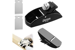 FZYCOM Mini Pialla per Legno con 2Pcs Lame di Ricambio, Pialla Manuale Legno, Pialla Lavorazione Legno, Pialla a Mano in Acciaio, Piccola Piallatrice in Legno Compatto Leggero Regolabile Manualmente