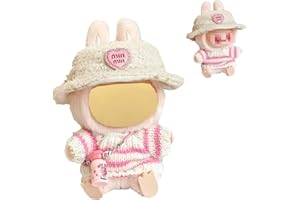 Efymosce Clothing for 17 cm Labu Plush, Cuddly Toy Clothing Outfit Only Clothing Accessories for 17 cm Labu Plush Pullover Hoodie Clothing DIY Children's Gifts (A)