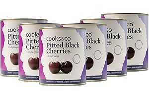 Cooks & Co Pitted Black Cherries in Syrup 850 g (Pack of 6)