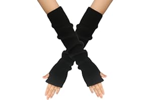 EQLEF Zimowe ocieplacze na ramiona, ocieplacze na nadgarstki, długie rękawiczki bez palców, dzianinowe ocieplacze na ramiona i mufki, dzianinowe rękawiczki damskie na zimę