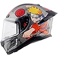 Axor Saber Naruto ISI ECE and DOT Certified Gloss Finish Full Face Helmet for Men with Pinlock Fitted Clear Visor -Black Orange-M
