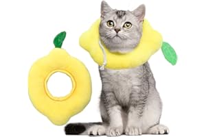 Jiuzcare Collerette Anti-Morsure Réglable pour Chat et Chien, Protection Contre Infections et Éraflures, Résistance au Léchage - Lemon 28cm