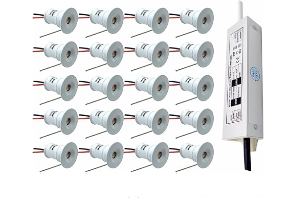Mini LED downlight 12V 1W takstrålkastare 15mm infälld dimbar spotlight med 36W transformator, 16Pack LGJEGD (Color : Warm white 3000K, Size : 120 degrees)