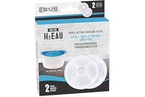 ZEUS Lot de 2 filtres Triple Action de Rechange pour Fontaine à Eau 6 l