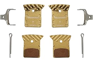 NEUOCEAN 2 Pares de Pastillas de Freno de Disco con Aleta de refrigeración, Pastillas de Freno de Bicicleta para Shimano DEORE XT M8100 / SLX M7100 / Dura-Ace/ULTEGRA/TIAGRA/GRX