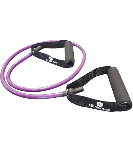 Sveltus Fitness Tube Strong - Élastique De Renforcement Musculaire Unisexe Adulte, Rouge ~130cm | Poignées Intégrées