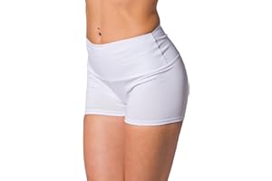 Alkato Damen Sport Shorts mit Hohem Bund Hotpants Radlerhose