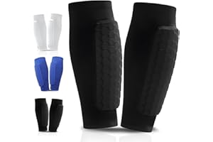 Sharelove Soccer Shin Guards, Practical Ski Protector Shin Pads with Breathable Elastic Honeycomb Pads, Thickened and Enlarged Shin Defender Shin Guards Sleeves for Men Women Teenagers