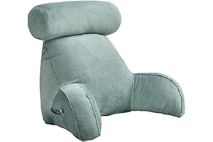 ARSBORUI großes Rückenkissen mit Armlehnen und Nackenstütze Lesekissen Stützkissen Bücherkissen Bettruhekissen mit Waschbarem Bezug Multifunktionales Kissen Perfekt für Lesen & Arbeiten & Spielen 75x40x40CM