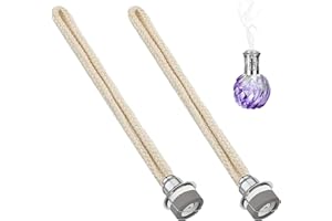 STARKVISTA 2 Piezas Mecha de Lámpara de Aceite Reemplazo, Recambio de Mecha para Lámpara de Quemador, Mecha de Lámpara Catalítica para Difusor de Aromaterapia, 15 × 1.8 cm (Silver)