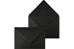 Netuno 20 stora svarta kuvert DIN C5 16,2 x 22,9 cm 120g eleganta stora svarta kuvert A5 lyx för bröllop julinbjudningar