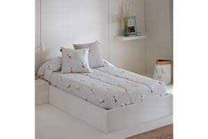 Lanovenanube Edredón Ajustable para dormitorios Juveniles e Infantiles, Camas Nido y literas, Muy cómodo y fácil de Utilizar. Medida para Cama de 90. Modelo Estampado ADA. 65% poliester/35% algodón