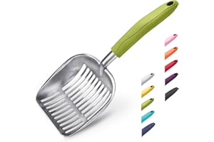 WePet Paletta per lettiera per Gatti, setaccio in Lega di Alluminio, Paletta in Metallo per Gattini, Pala Profonda, Manico Lungo, setaccio per Cacca, Sollevatore di Cacca per Gattini, Durevole,