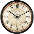 Vintage Wanduhr 31,5 Cm – Leise, Kein Ticken, Leicht Ablesbar – Retro Design In Blaugrün Für Wohnzimmer, Büro & Mehr