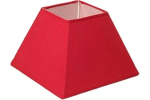 Lumissima 60521 Abat-jour carré rouge, Coton, base 20 x 20 cm x H 14 cm