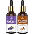 INTIMIFY Natural Sandalwood & Lavender Essential Oil - For Hair Growth, Skin Care, Aromatherapy | Suitable for Women & Men - 2x30ml