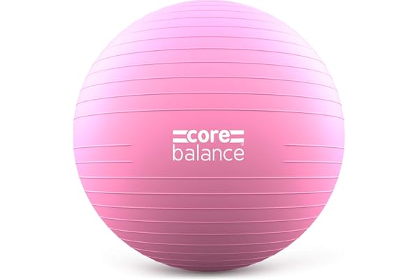 Core Balance, Ballon d’Exercices pour Entraînement Gymnastique, Fitness, Yoga, Grossesse - Antidérapant/Anti-Éclatement - Diamètre Disponible : 55cm 65cm 75cm 85cm avec 1 x Pompe