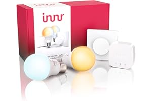 Innr Starter Kit Comfort Bulb - Bridge, 2X E27 Smart LED Bulbs Comfort & Smart Button (Remote), Zigbee lights, all shades of white, complete set, SK 279 T-2 UK