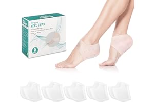 Dyroe Fersenpolster 5 Paare Gel Fersenschutz Silikon Pads -Ferse Socken Heel Cups Ferse Gel Fersenschoner für Fersensporn Plantarfasziitis, Sehr Geeignet für Fersenschmerzen, Trockene Rissige