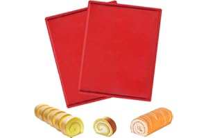 FUNNGY Plaque a Génoise,2 PCS Silicone Plaque Génoises Tapis de Cuisson Silicone Tapis et Feuilles de Cuisson Tapis à Gâteau Roulé Suisse Plaque Patisserie pour Biscuits Pizza Pain Mousse