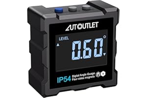 AUTOUTLET Cyfrowy pochyłomierz, cyfrowy kątomierz magnetyczny Digital Level Box Inklinometer LCD pomiar kątów wodoodporny, magnesy na 4 stronach, do prac z drewnem, konserwacji samochodów