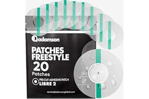 ADAMSON Freestyle 20 Libre 2 Covers Waterproof – Transparent, Easy to Apply and Remove, Long-Lasting, No Glue on Center, Non-Irritating – Ideal for Sports, Swimming, and Daily Use - PAC3