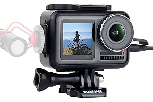 YALLSAME Rahmen Hülle für DJI Osmo Action Skelett Gehäuse Schutzschale Käfig mit Kaltschuhhalterung Fotografie Vlog Zubehör Kit für DJI Action 1 Kamera
