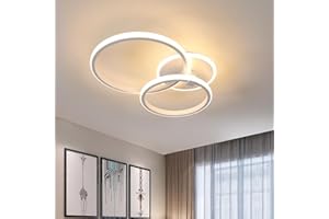 DELIPOP Plafoniera LED Moderno, 42W 4725LM Lampada da Soffitto Rotondo, Lampadario LED Luce Calda 3000K per Soggiorno Camera da Letto Cucina, Bianco