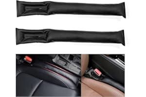Hillylolly PU Leather Gap Filler Pad, 2 Pieces Seat Gap Soft Pad for Car Seat, Car Seat Gap Plug, Car Seat Gap Filler Pad, General Leak-proof Strip Gap Filler for Car, Black, 46 * 7CM